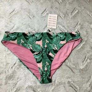 Nwt Dippin Daisy's green tropical bikini bottom size small